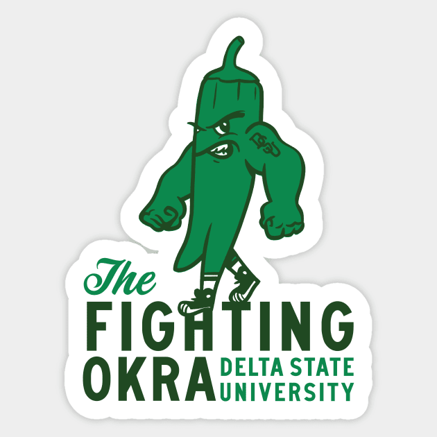 Delta State Fighting Okra Sticker by sombreroinc